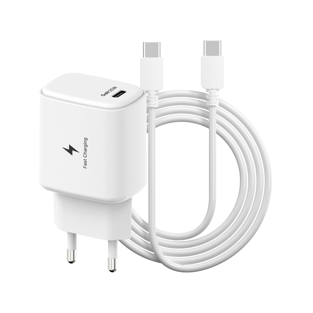 주식회사 오르카일렉트로닉스 템플러 25W 1포트 충전기 어댑터, 화이트, 1개 + 25W CtoC 케이블, 1m, 1개