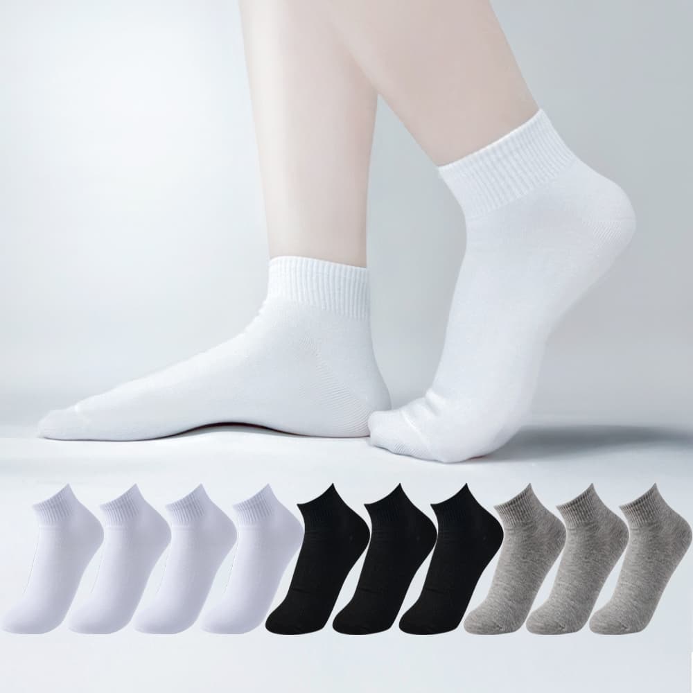 룰루렐라 룰루렐라 원데이 심플 단목 양말, 여자, 화이트, 10개