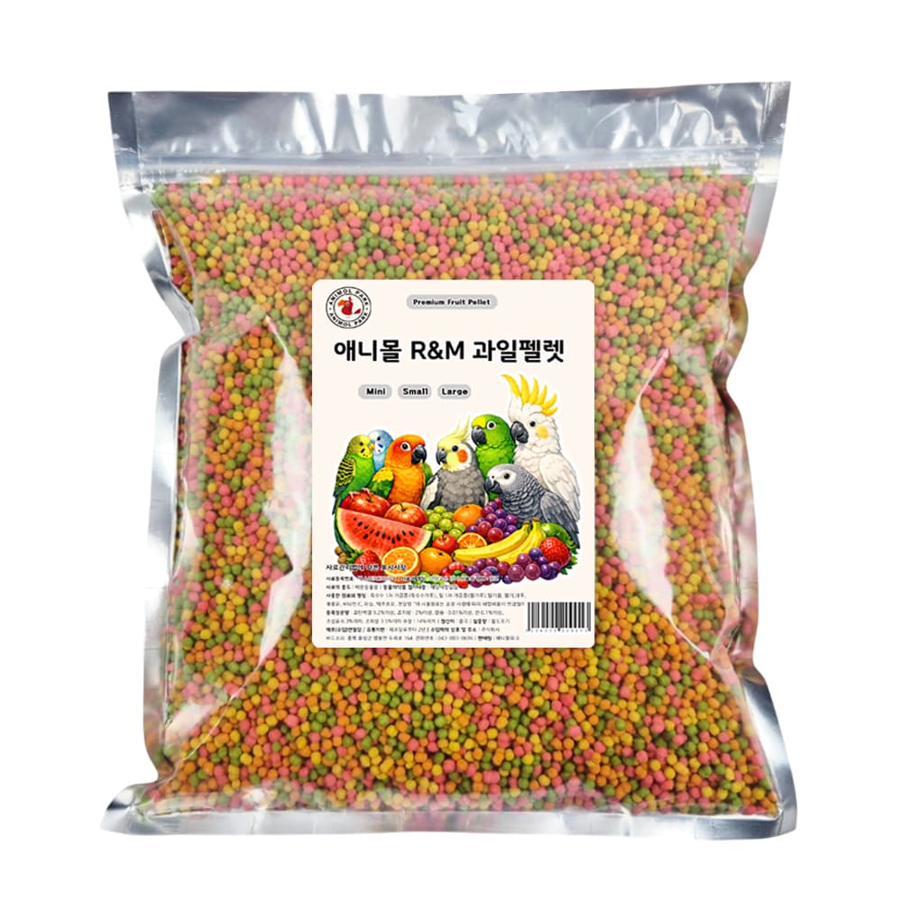 애니몰파크 애니몰 R&M 과일펠렛 중소형 앵무새 과일사료, 1.6kg, 1개