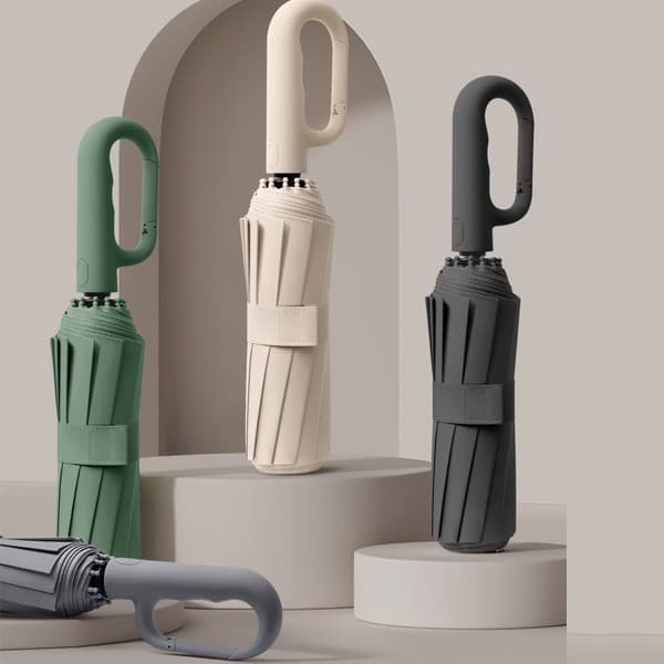 디코홈 카리비너 3단 자동우산, 10K, 블랙, 38cm, 1개