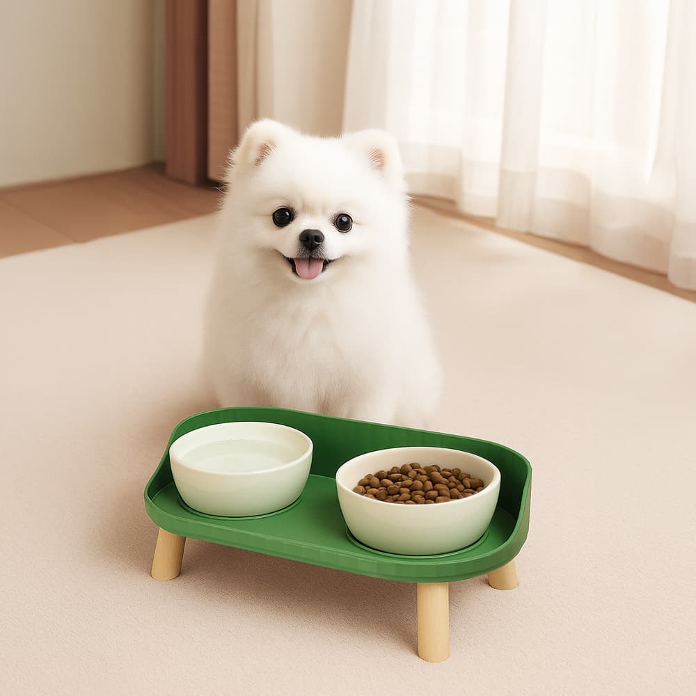 (주)레토지엠에스 펫 도자기 밥그릇 강아지 고양이 식기 세트, 1개