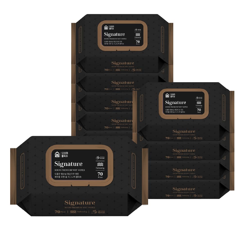 주식회사 광진산업 숨 시그니처 물티슈, 63gsm, 70매, 10팩