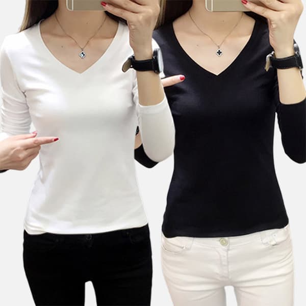 주식회사 디앤에프코퍼레이션 기본 베이직 티셔츠, V넥, 화이트, XL, 1개, V넥, 블랙, XL, 1개