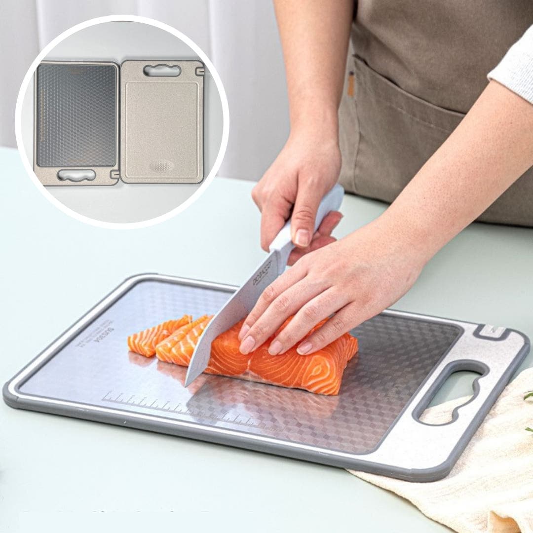 주식회사 선택 야무진 스텐 304 양면 도마, 스텐+핑크, 365mmX250mmX10mm, 1개