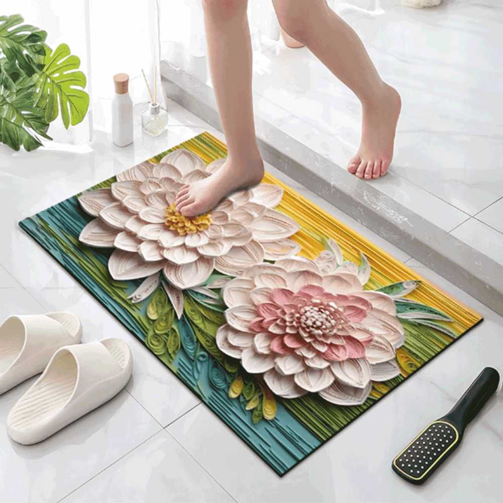 디자인사 3D 규조토 플라워 발매트, 플라워04번, 2개