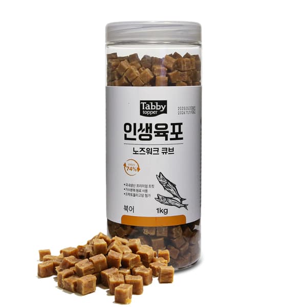 다올 테비 고런치 대용량 강아지간식, 인생육포 북어, 1kg, 1개