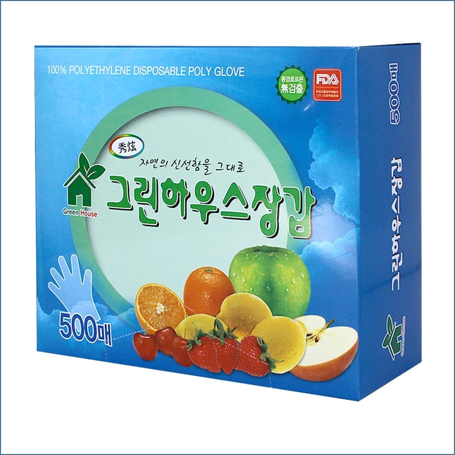 복덩 그린하우스 위생장갑, 500매, 1개