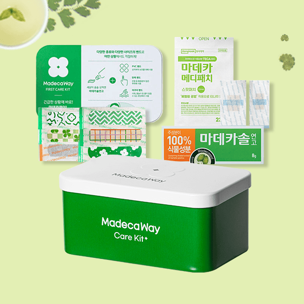 동국제약 (주) 마데카웨이 케어키트 중형 응급키트, 마데카솔 연고, 8g, 1개, 메디패치 스팟, 46매, 디자인 밴드, 20매, 탄력 밴드 일반형, 20매, 탄력 밴드 대형, 4매, 아쿠아 밴드 중형, 10매, 아쿠아 밴드 대형, 4매, 틴케이스, 1개