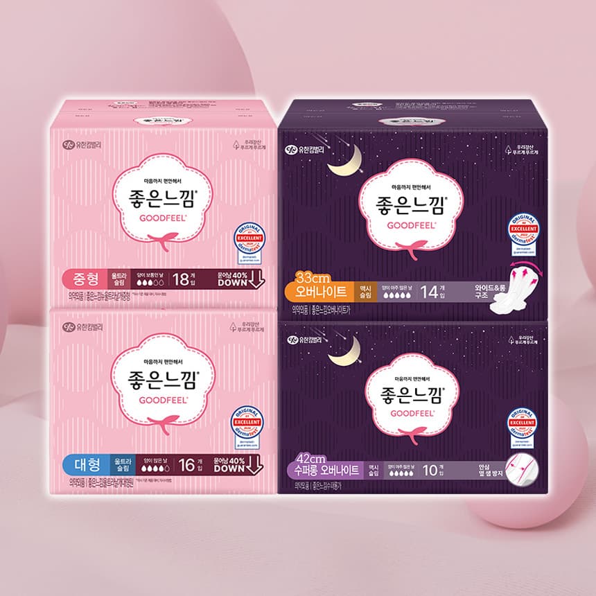 유한회사계룡유통 좋은느낌 오리지널, 오버나이트, 14개입, 3팩