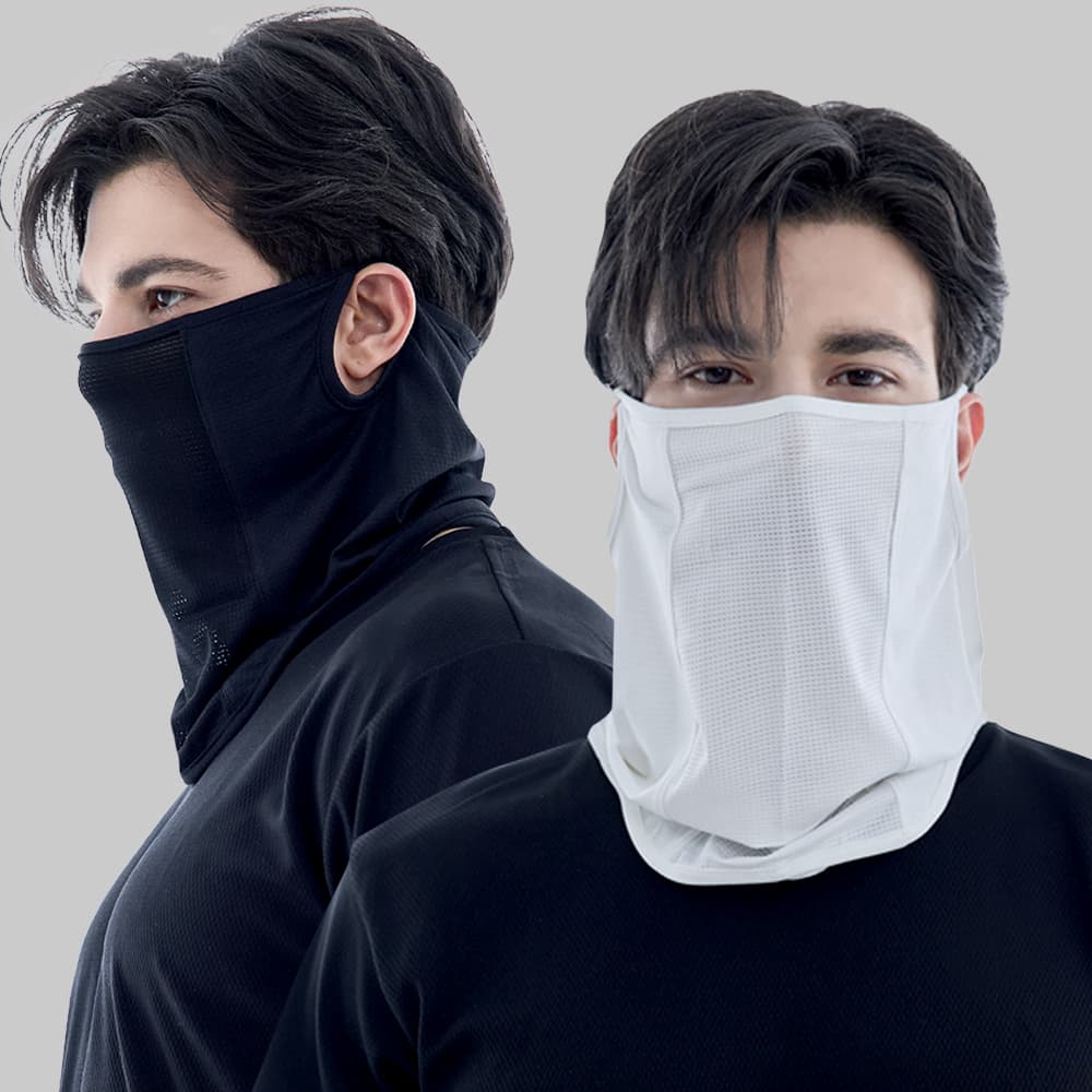(주)크레파스 시글락 자외선 차단 메쉬 쿨 마스크, 블랙, FREE, 2개
