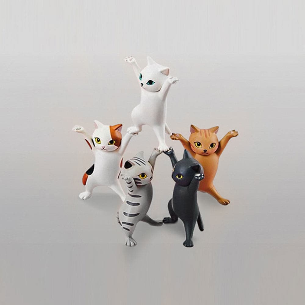 주식회사 와이와이투컴퍼니(YY2 COMPANY CO. , LTD.) 만세 댄스고양이 피규어 5종 세트, 5.3cm
