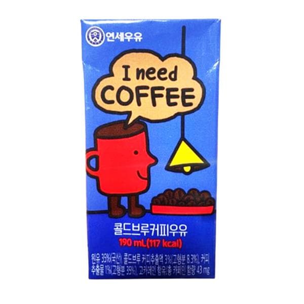 럭셜마미 연세우유 콜드브루 커피우유, 190ml, 72개