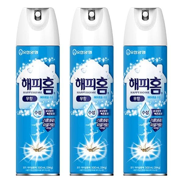 주식회사 고앤업 유한양행 해피홈 에어로솔 500ml, 무향, 3개
