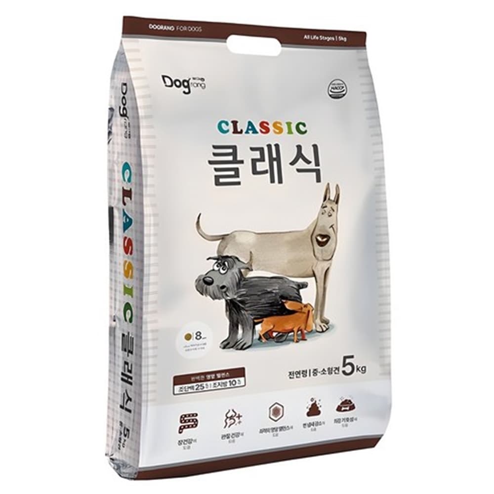 주식회사 제이엔씨 도그랑 클래식 전연령 중소형견용 사료, 닭, 5kg, 1개