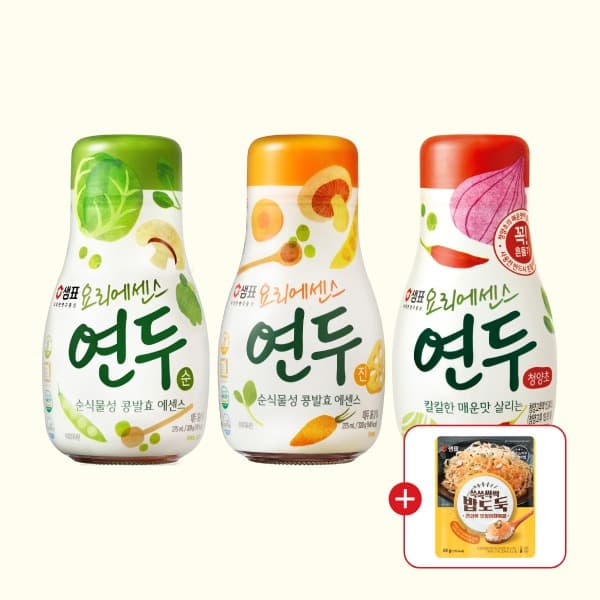 샘표식품 주식회사 샘표 요리에센스 연두, 순 1개 + 진 1개 + 청양초 1개, 275ml, 3개