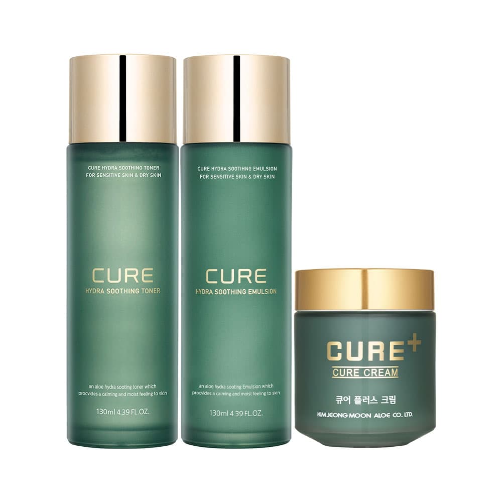 블리스오가 주식회사 김정문알로에 하이드라 수딩 기초 세트, 토너 130ml 1개+ 에멀전 130ml 1개+ 플러스크림 80g 1개, 1세트