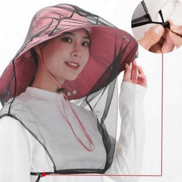 더모아상회 낚시 방충망 모자 벌초 방충망 모자 캠핑 양봉 여름 야외 아웃도어 자외선 농작업 가리개 활동 햇빛 안면, 그레이