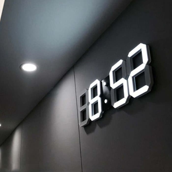 주식회사 케이앤에스컴퍼니 3D 디지털 LED 시계, 화이트, 1개