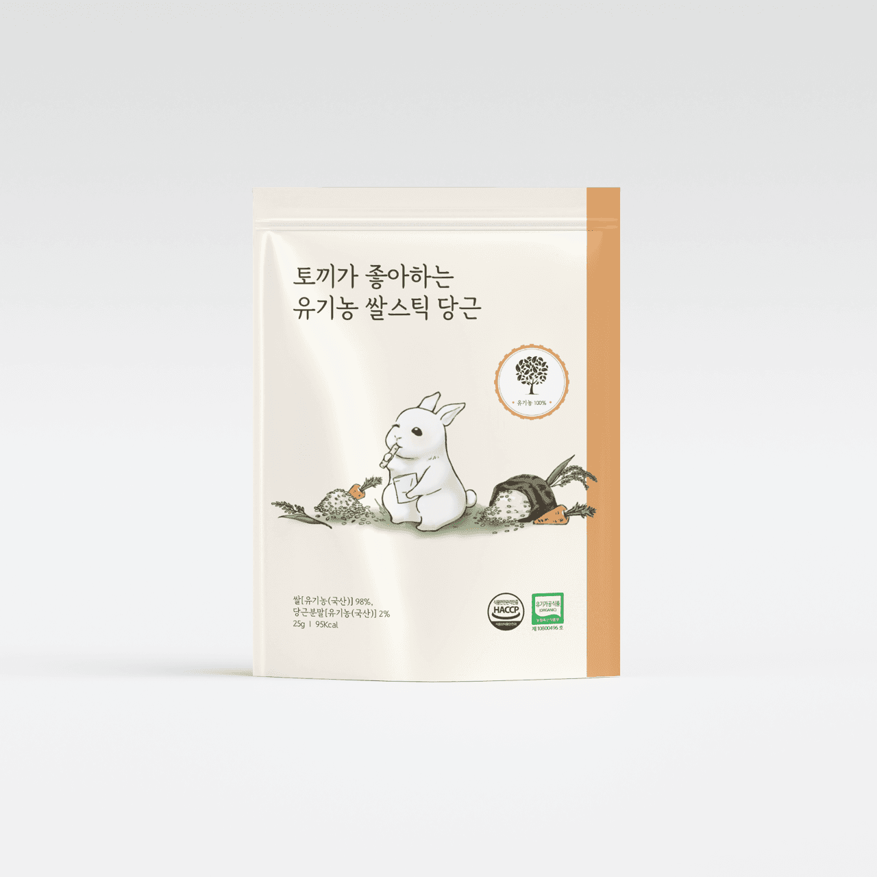 제이씨워너비 주식회사(JC Wannabe Co.,Ltd.) 토끼가 좋아하는 유기농 쌀스틱, 당근, 25g, 1봉