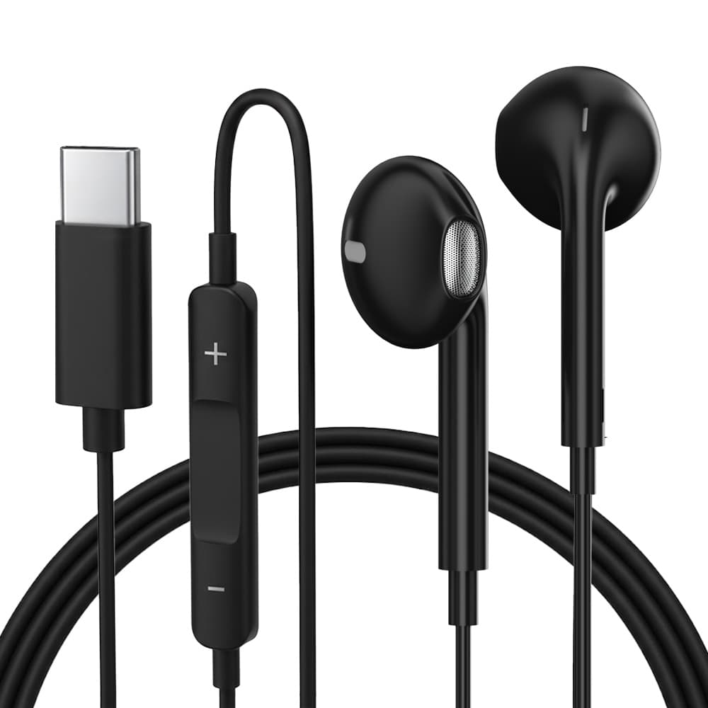 주식회사 더스마티 USB-C 오픈형 이어폰 PR-ER100, 블랙