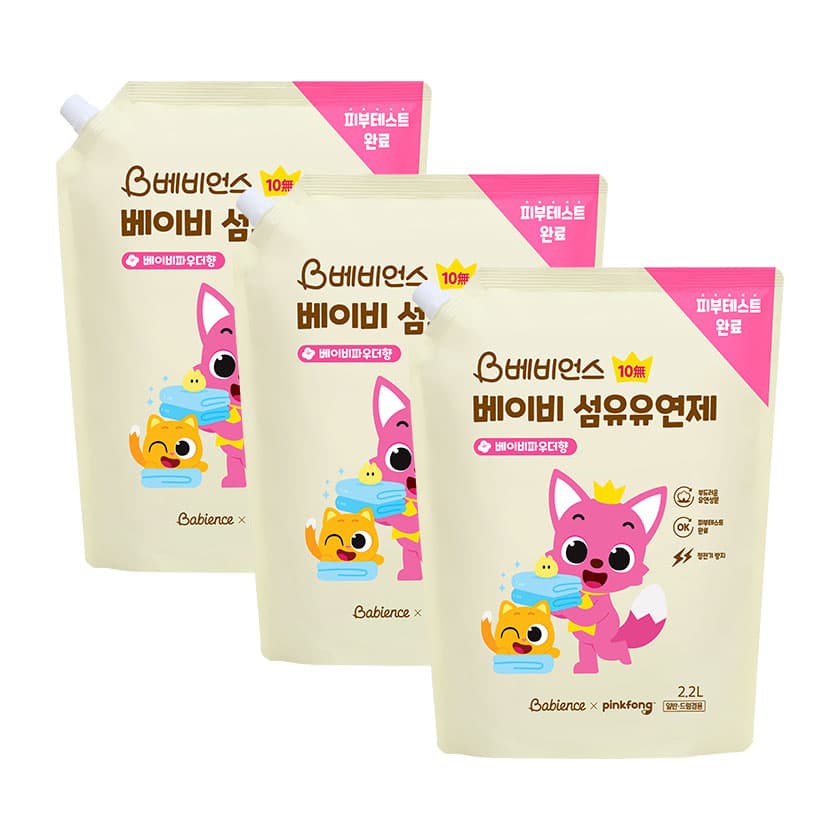 LG생활건강 베비언스 베이비 섬유유연제 베이비파우더향, 2200ml, 3개