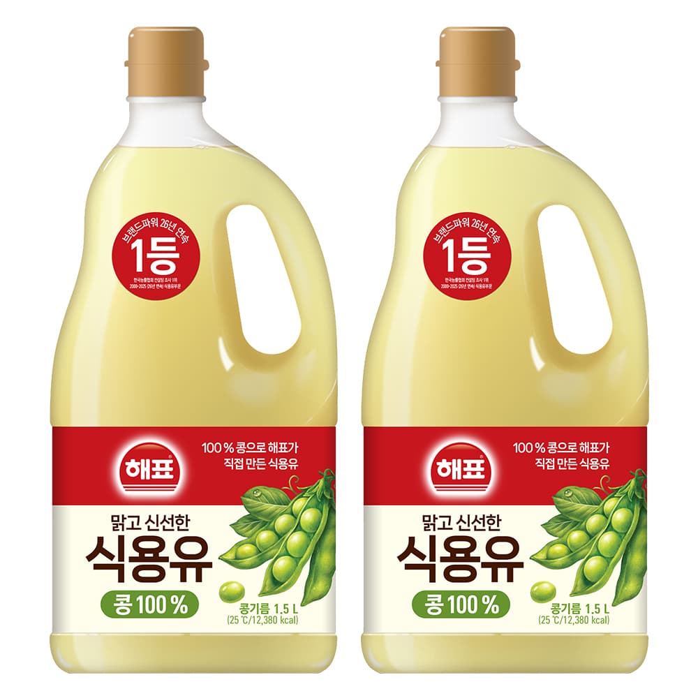 사조대림 해표 콩기름, 1.5L, 2개