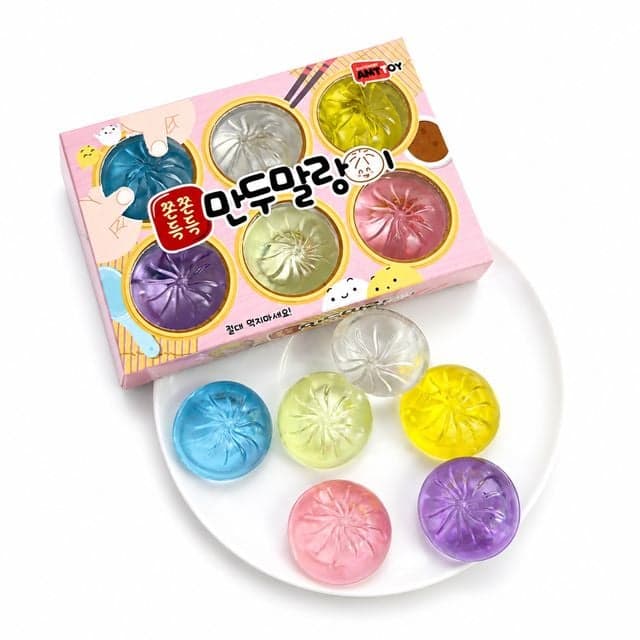 누리몰 애니토이 쫀득쫀득 만두 말랑이, 단일색상, 6개입