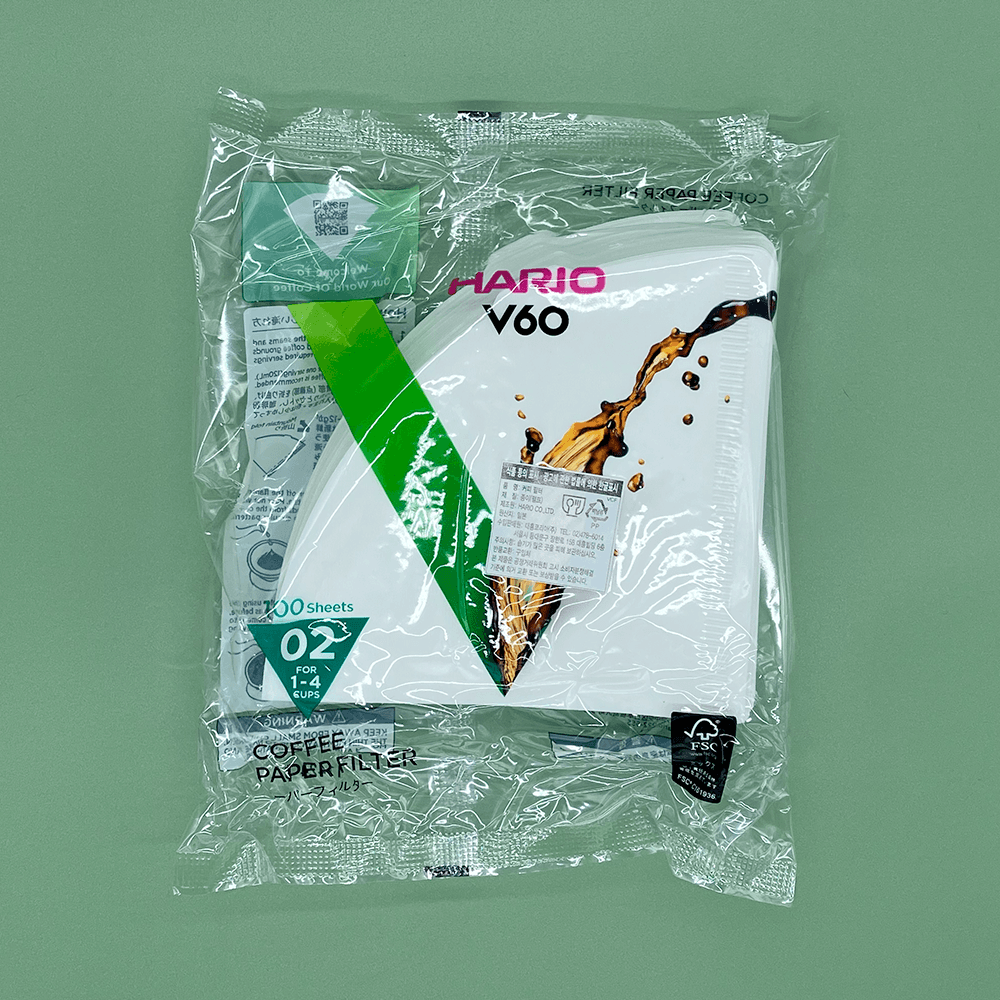 메르헨 하리오 2-4인용 핸드드립 커피 필터 여과지 화이트 VCF 02 100W, 100매, 1개