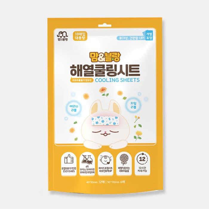 (주) 태양생활건강 맘앤블랑 해열 쿨링시트, 18매입, 1개