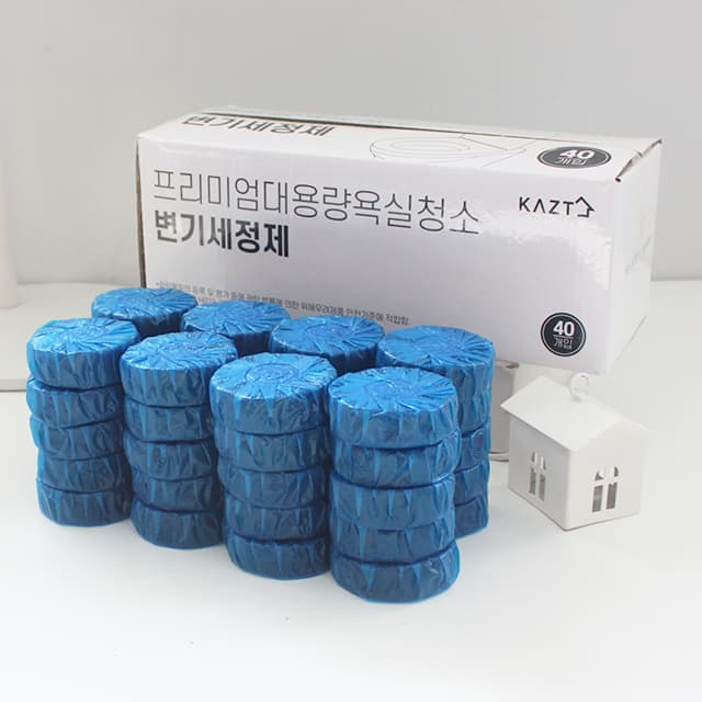 가쯔 가쯔 프리미엄 대용량 욕실청소 변기세정제, 50g, 40개, 1박스