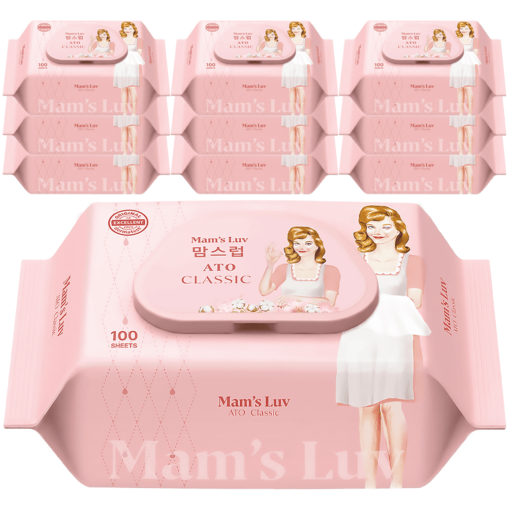 주식회사 티에스코리아 맘스럽 아토클래식 물티슈, 캡형, 100매, 40g, 10팩