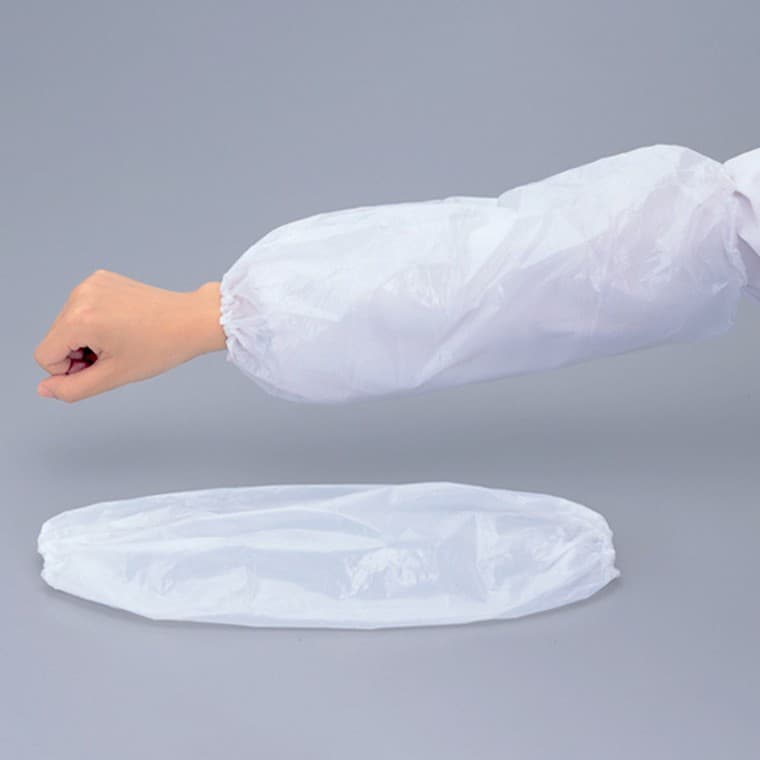 （주）한메소프트 일회용 방수 비닐 팔토시, 화이트, 17.5x40cm, 100개