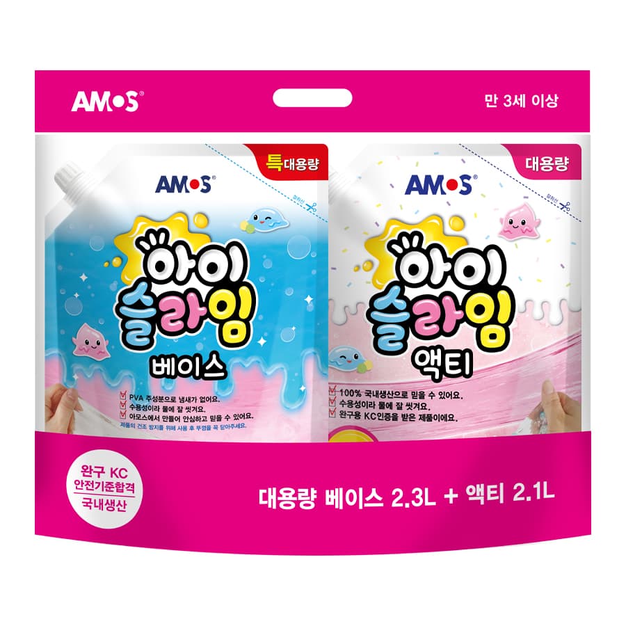 （주）아모스 아모스 아이슬라임 액티 2.1L + 베이스 2.3L, 투명, 1개