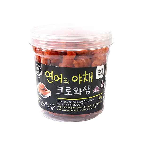 다올 아침애 수제간식 김선생 간식타임, 연어와 야채 크로와상, 300g, 1개