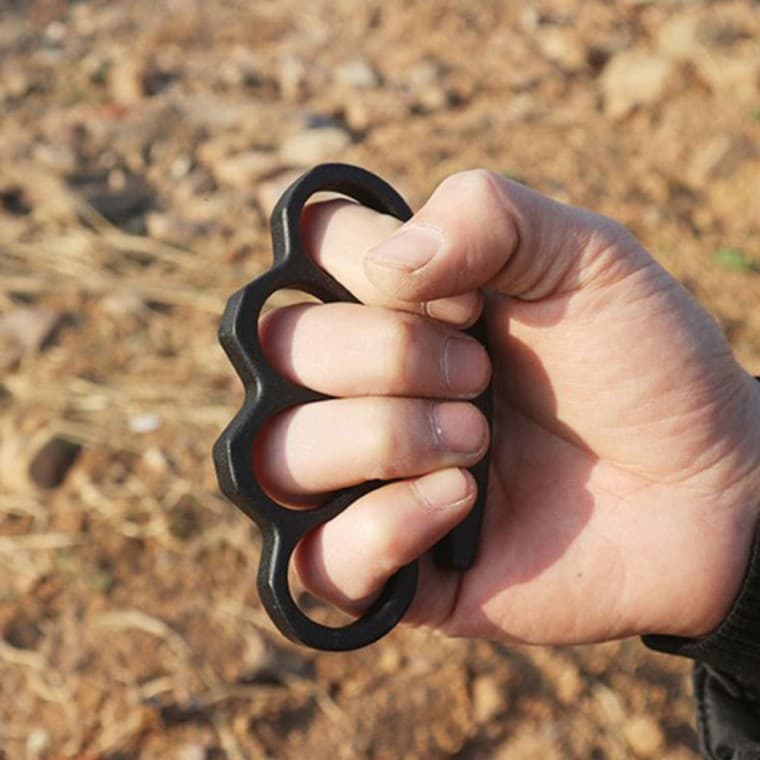 （주）한메소프트 휴대성 좋은 호신용 너클, 블랙, 1개