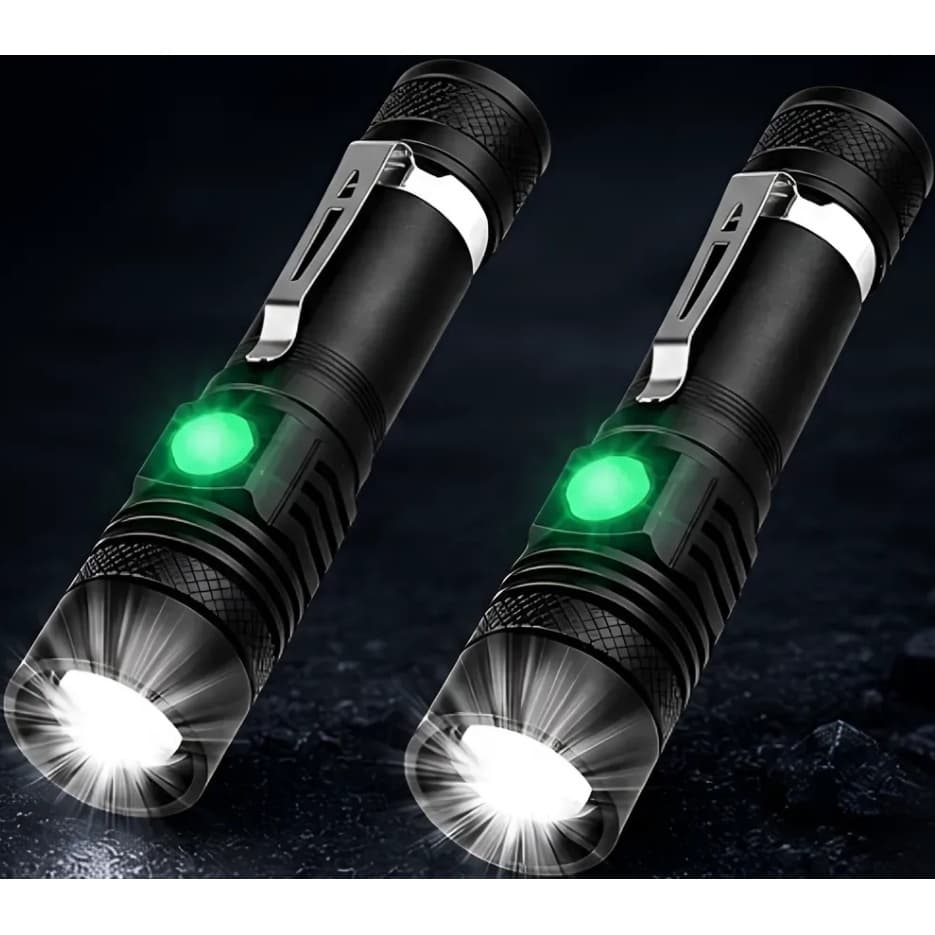 주식회사 미라클웰빙 초강력 LED 휴대용 손전등, 검정, 1개