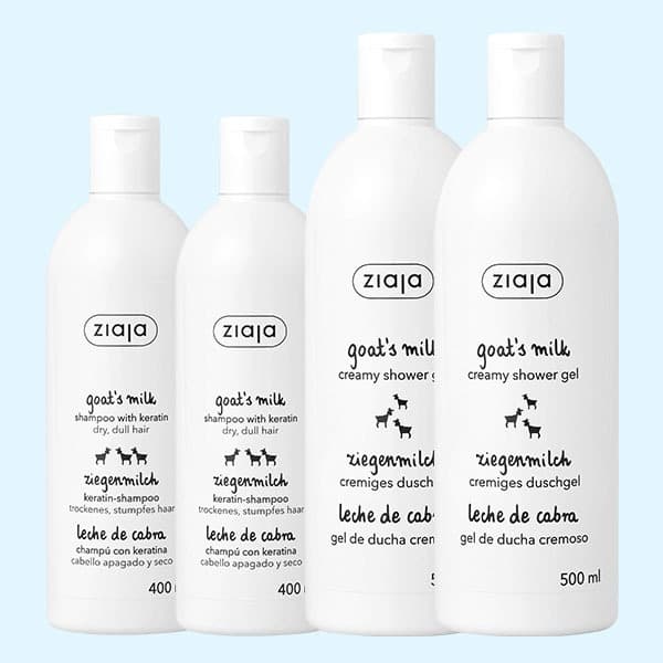 블리스오가 주식회사 지아자 산양유 헤어샴푸, 400ml, 2개 + 크리미 바디워시, 500ml, 2개