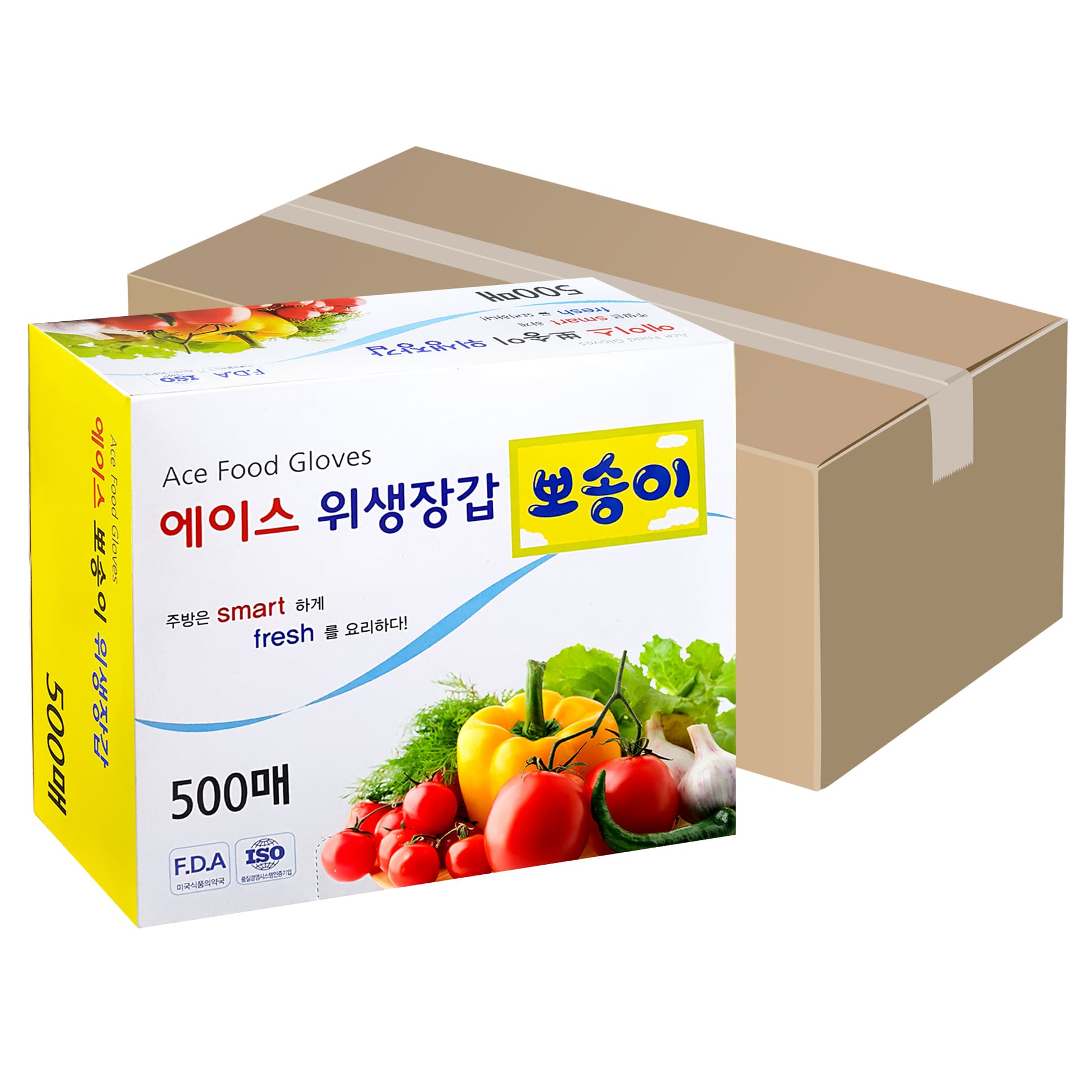 동남물산 에이스 뽀송이 위생장갑, 500매, 10개