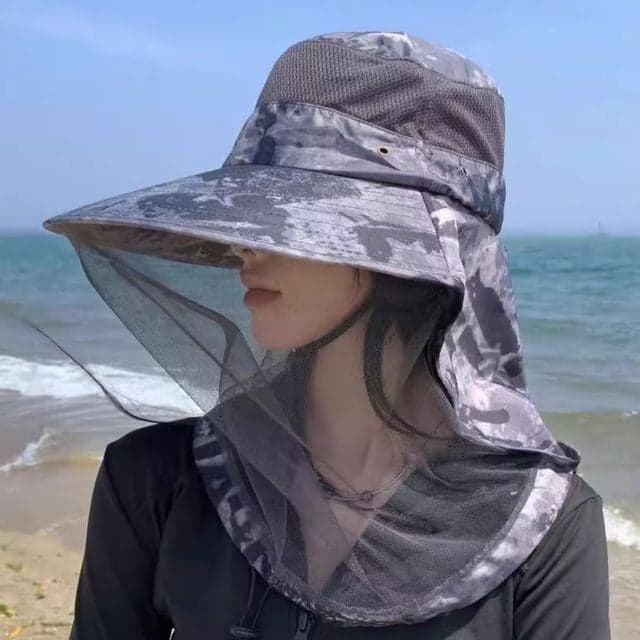 우리집상회 양봉 벌망모자 벌모자 방충 해충차단 벌초 낚시 모자, 그레이