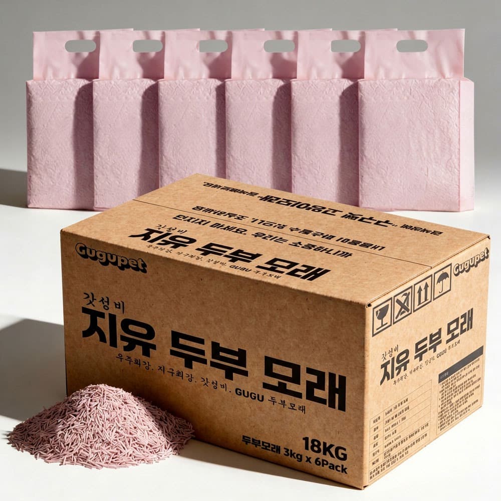 주식회사 주흥 구구펫 두부 모래, 플라워, 8L, 6개