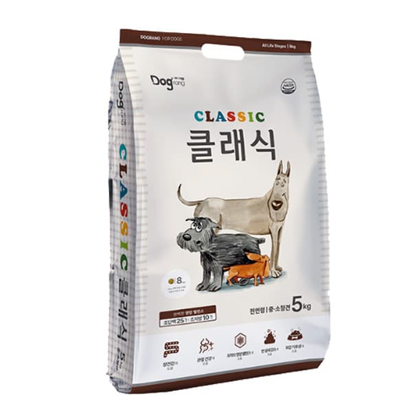 씨티오네트웍스 (주) 도그랑 클래식 전연령사료, 5kg, 국내생산, 애견사료, 건식사료