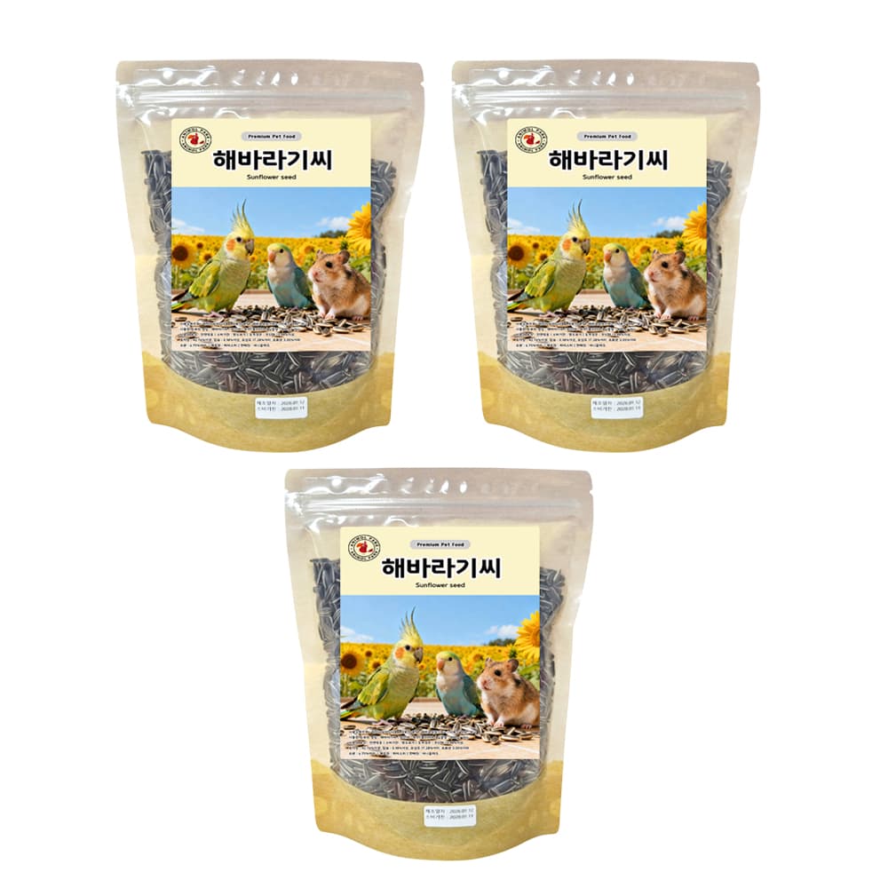 애니몰파크 FOGENY 해바라기씨, 400g, 3개