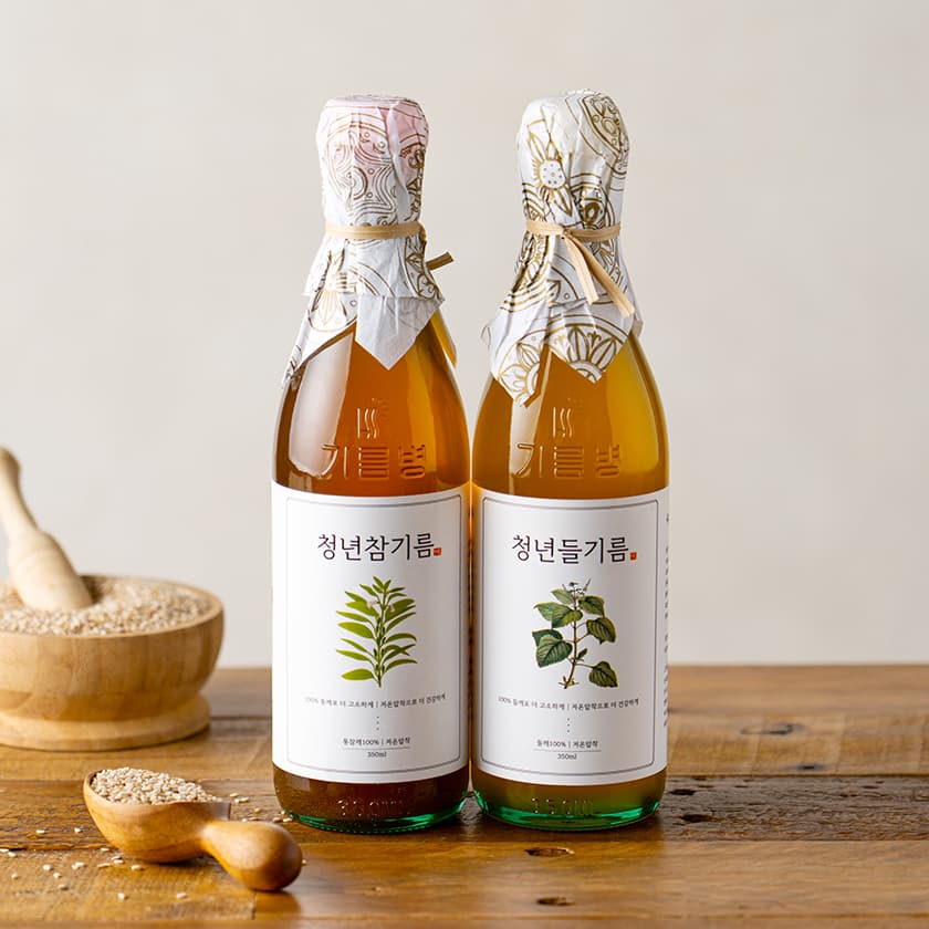 전라도청년 청년참기름, 350ml, 1개 + 청년들기름, 350ml, 1개