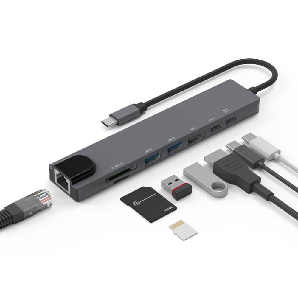 주식회사 해브잇올 (Have it All) 모락 프로토 8포트 Type-C DEX HDMI USB 3.0 이더넷 멀티 허브, 1개