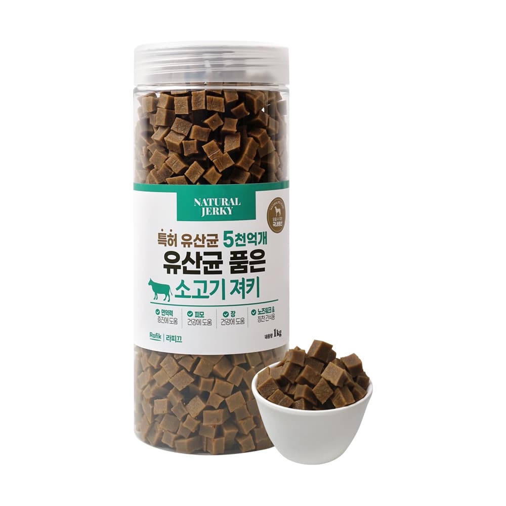 (주)미소 라피끄 유산균 품은 져키, 소고기, 1kg, 1개