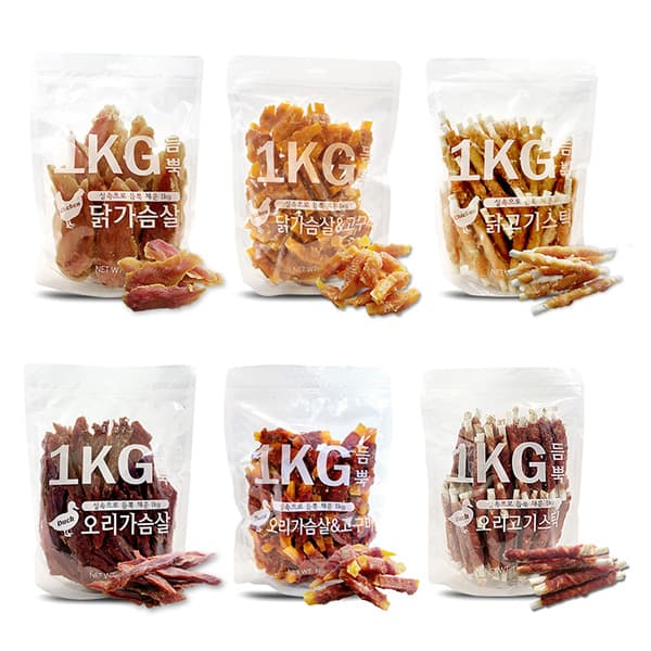 지니컴퍼니 코리아 애견간식, 닭가슴살1kg, 1개