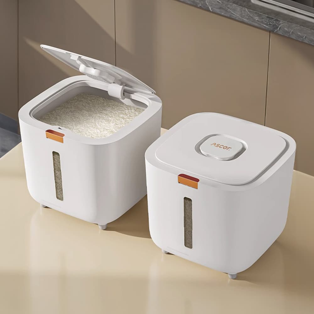 주식회사 더살림(THE Sarlim) 레토 원터치 쌀통, 화이트, 10kg, 1개