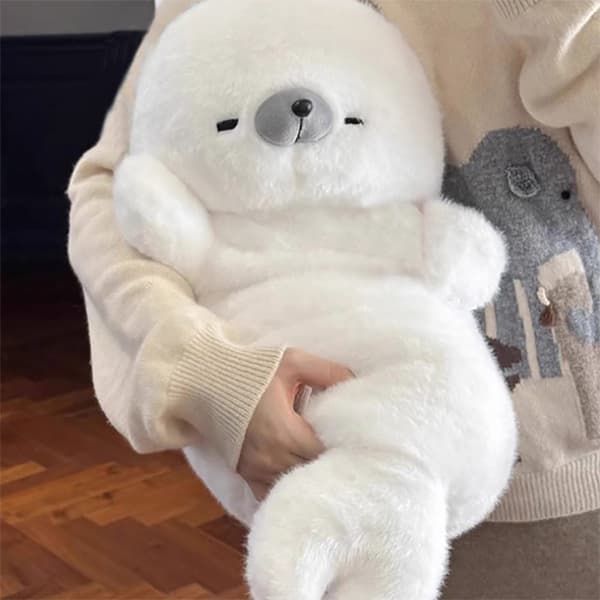 데데리트 데데리트 잠자는 화이트 통통 물범 인형, 1개, 65cm