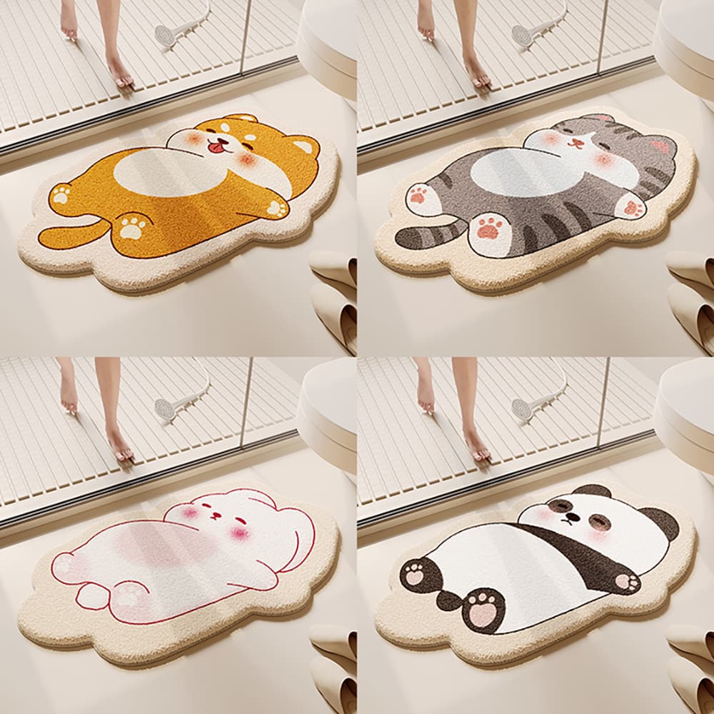(주) 옷잘입는언니 포근 발밑 동물 발매트, 60cm x 40cm, 팬더 1개 + 랜덤 1개, 2개