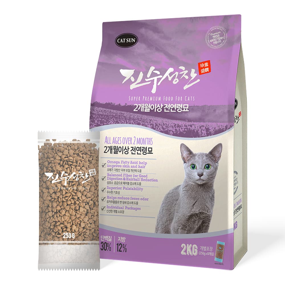 (주)미소 진수성찬 고양이 사료 대용량, 2kg, 1개, 닭